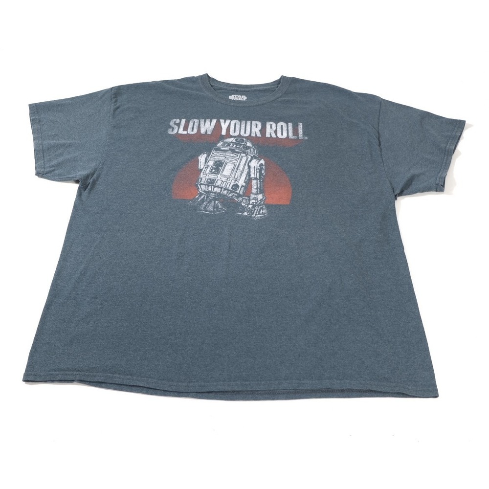 Star Wars T-Shirt Mens 2XL Gray‎ R2-D2 Slow Your Roll Fifth Sun Graphic Tee